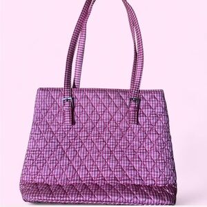 VERA BRADLEY- Pinafore Pink Silk Gingham Tote